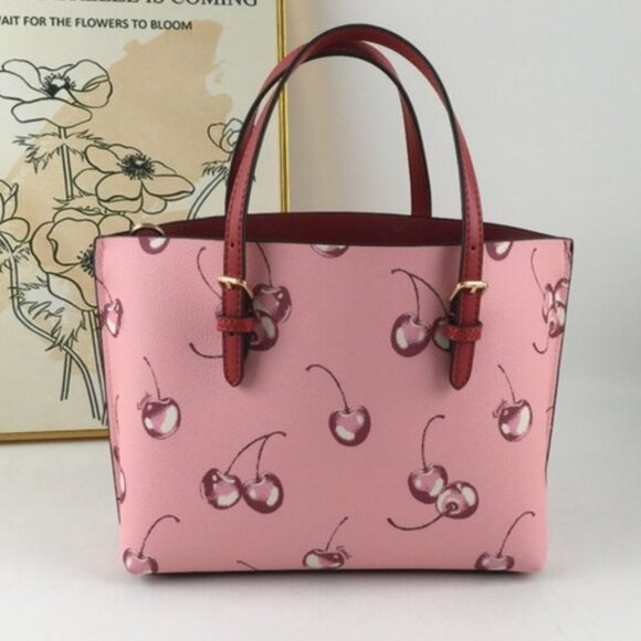 Coach Mollie  Tote Bag 25 With Cherry Print Crossbody Strap - Picture 3 of 12